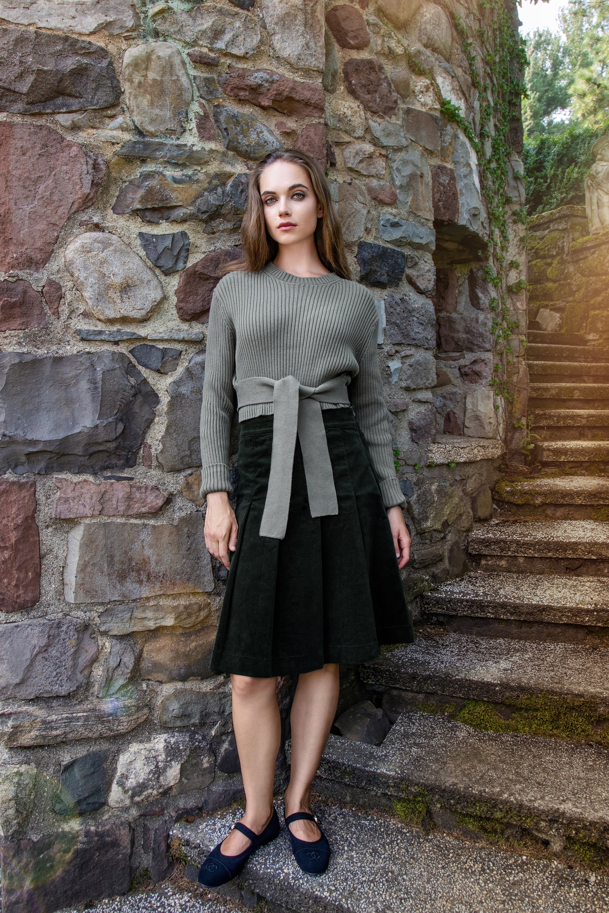 MUN-NUA4206 GREEN TIE TOP