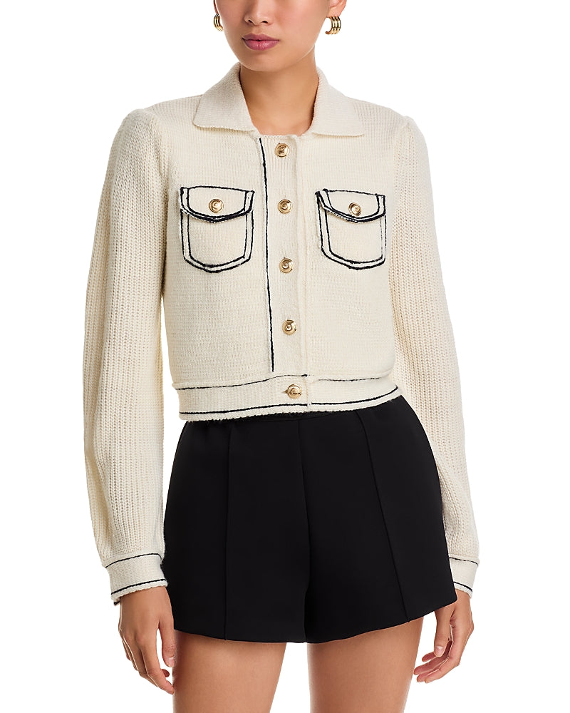 CQS-ZK11508694Z IVORY&NAVY RIYA POCKET CARDIGAN