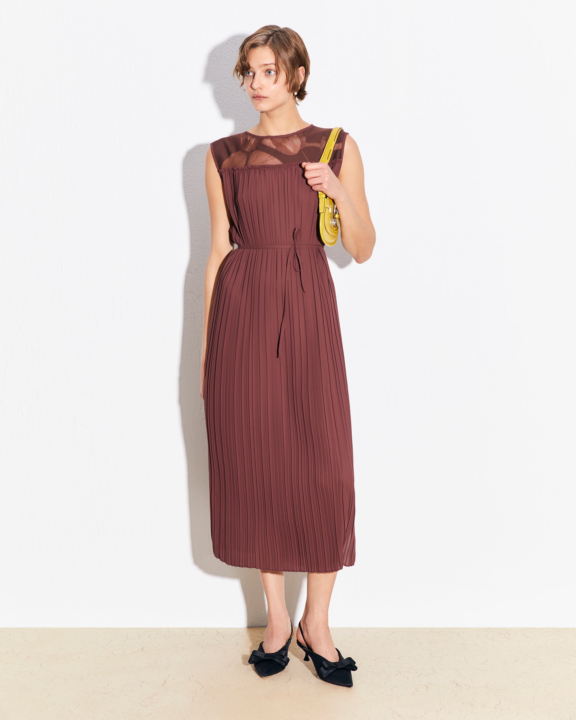 Black pleated dress