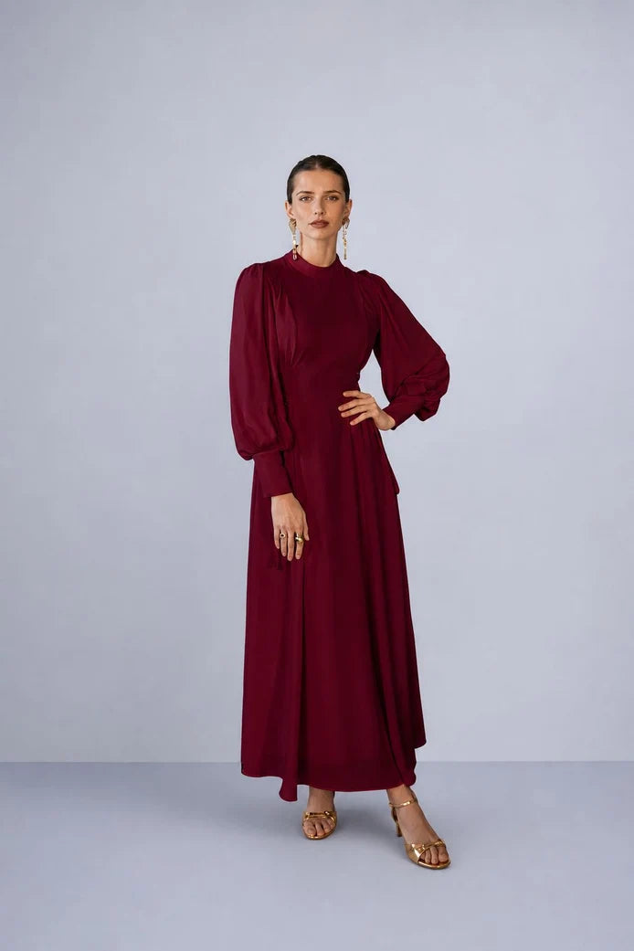 NOI-2501 WINE SIDE CORSET DRESS – Coats and co