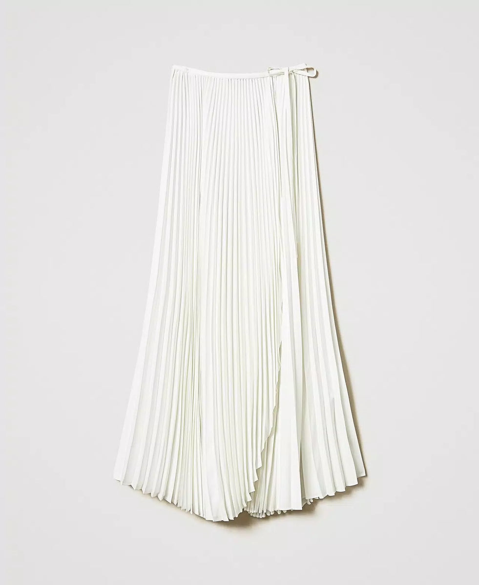 TWS-251TP2424 WHITE PLEATED WRAP SKIRT – Coats and co.