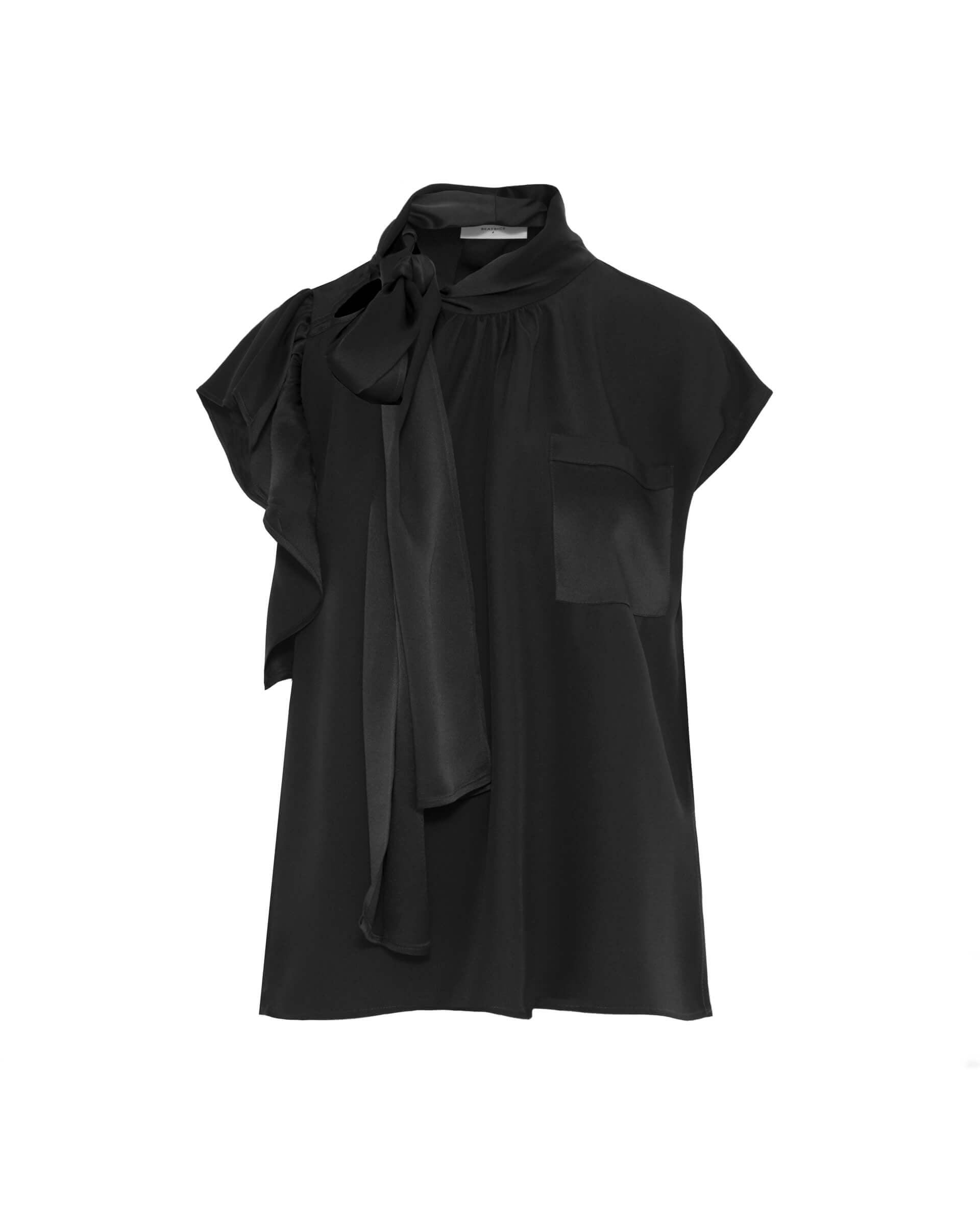 BEA-25FE4233AURA BLACK RUFFLE BLOUSE