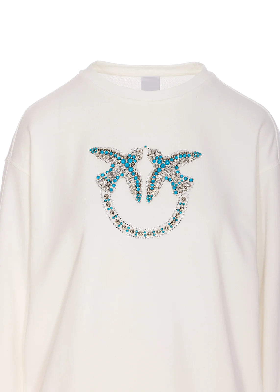 PKO-100534 NELLY WHITE JEWEL LOGO SWEATSHIRT