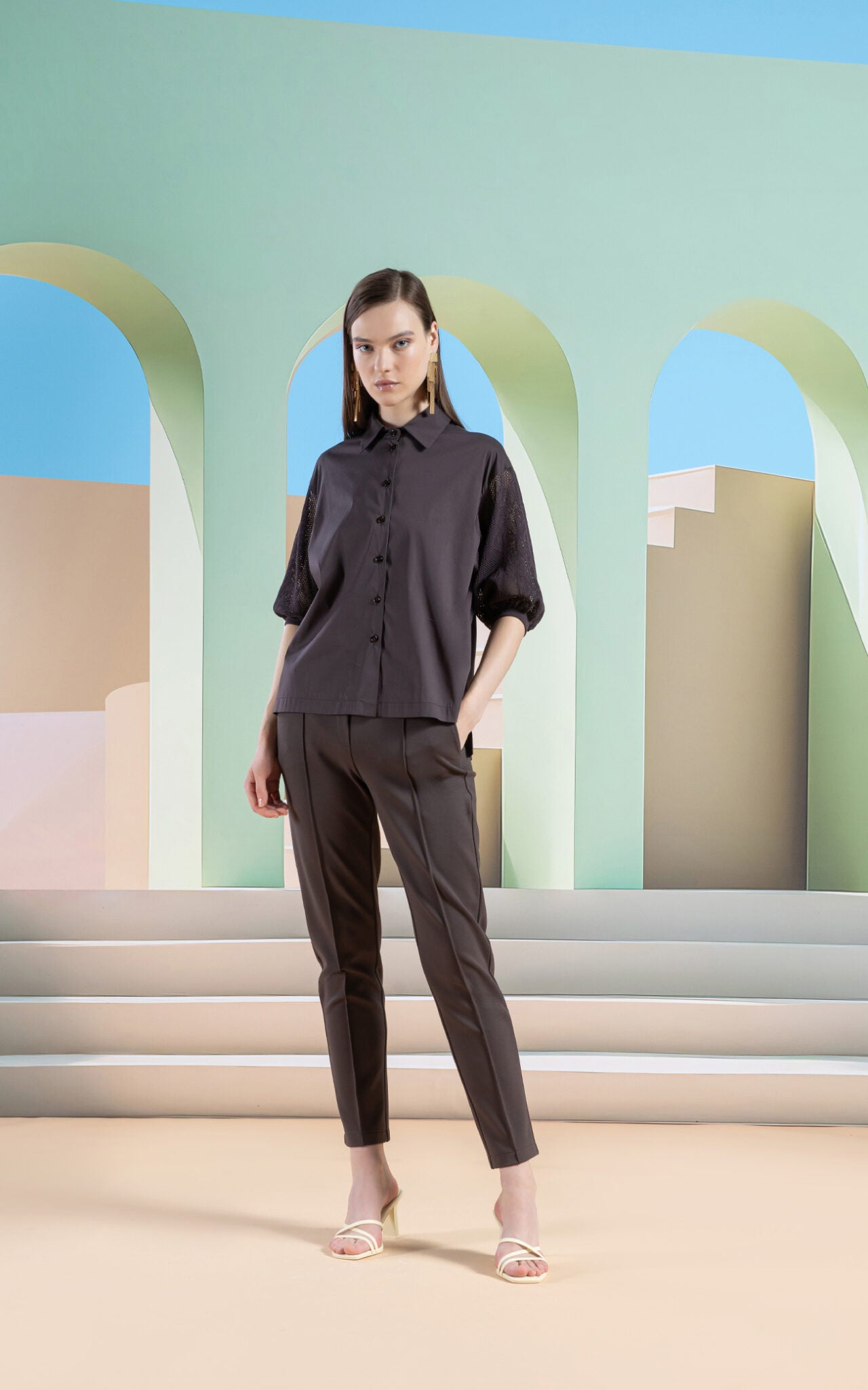 SHS-30 3044/P BLACK SHIRT