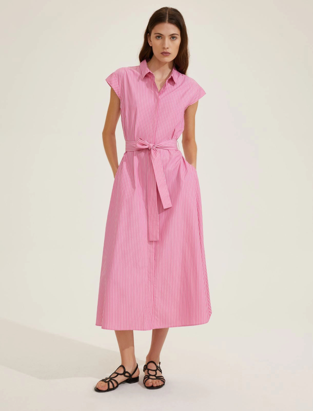 EBM-251522120 INNING PINK STRIPE DRESS