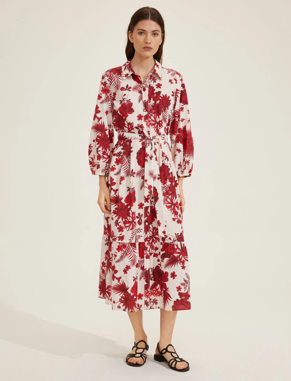 EBM-25152214 TISANA PRINTED TROPICAL DRESS