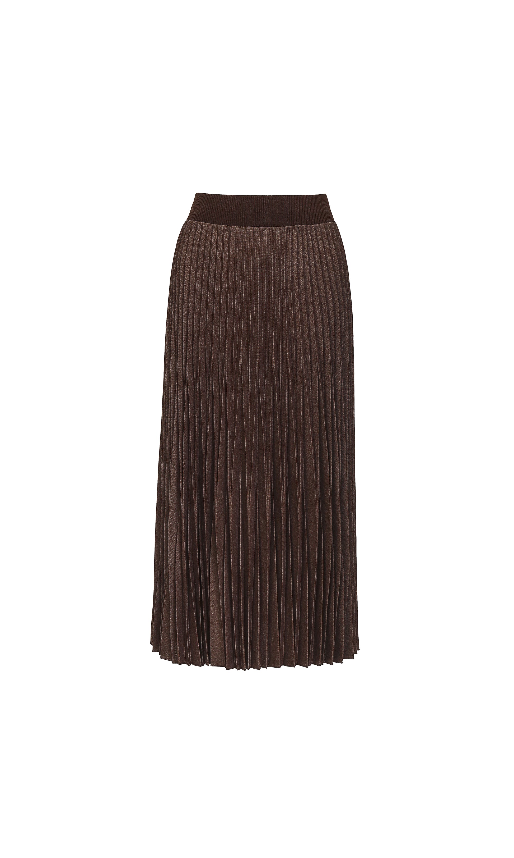 DXT-59807 BROWN PLEATED SKIRT