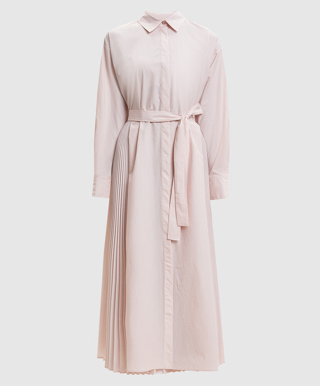 pleated back shirt dress Mia Cotton Poplin Pleated Back Button Up Shirt Dress Small
