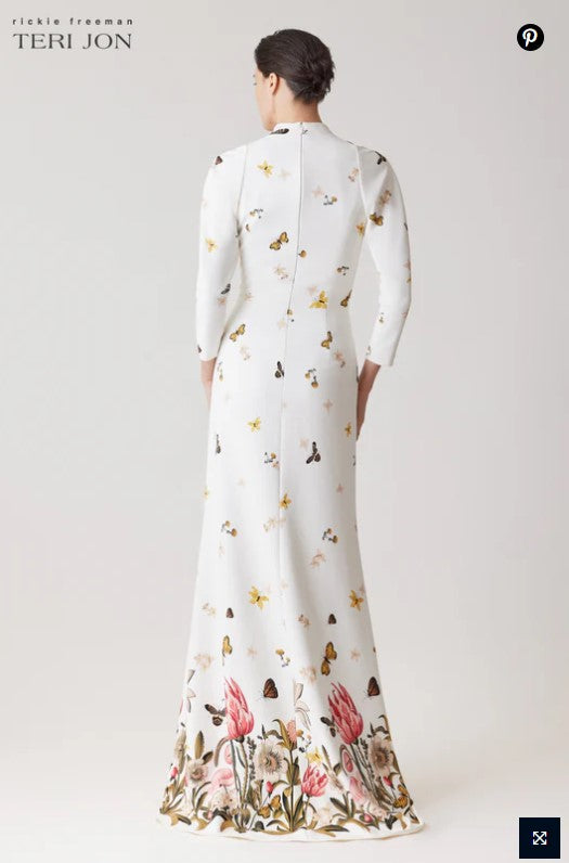 TRJ-256001 WHITE FLORAL MAXI DRESS