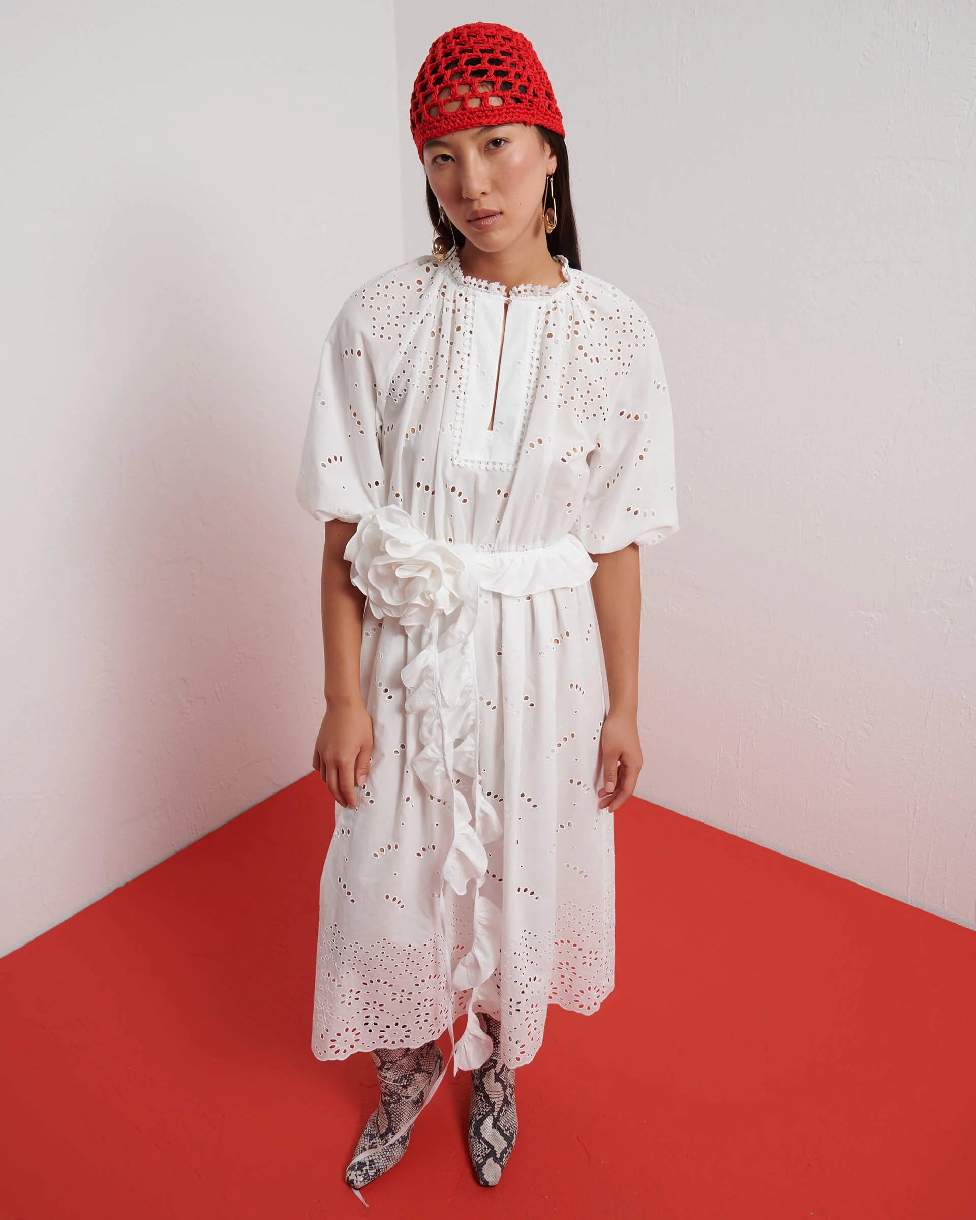 SFZ-25FE6499PLAYA WHITE BRODERIE DRESS
