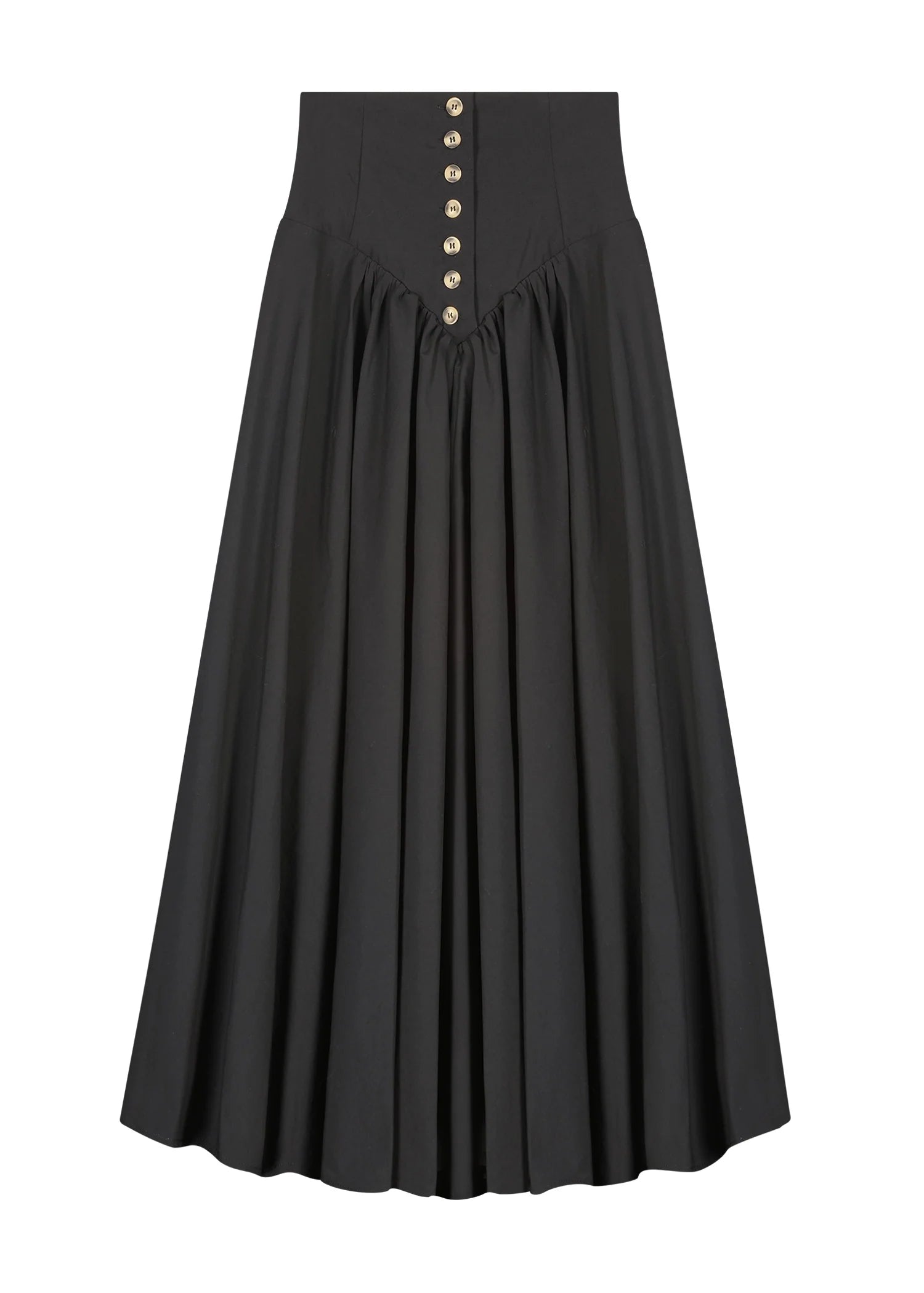 AVG-AL119 BLACK V-YOLK BUTTON SKIRT