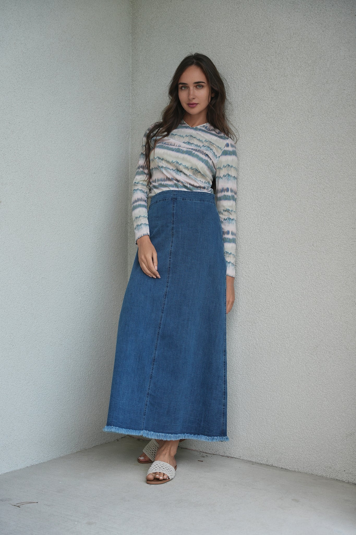 DEJ-SB5CM1460T DENIM PRINT T-SHIRT