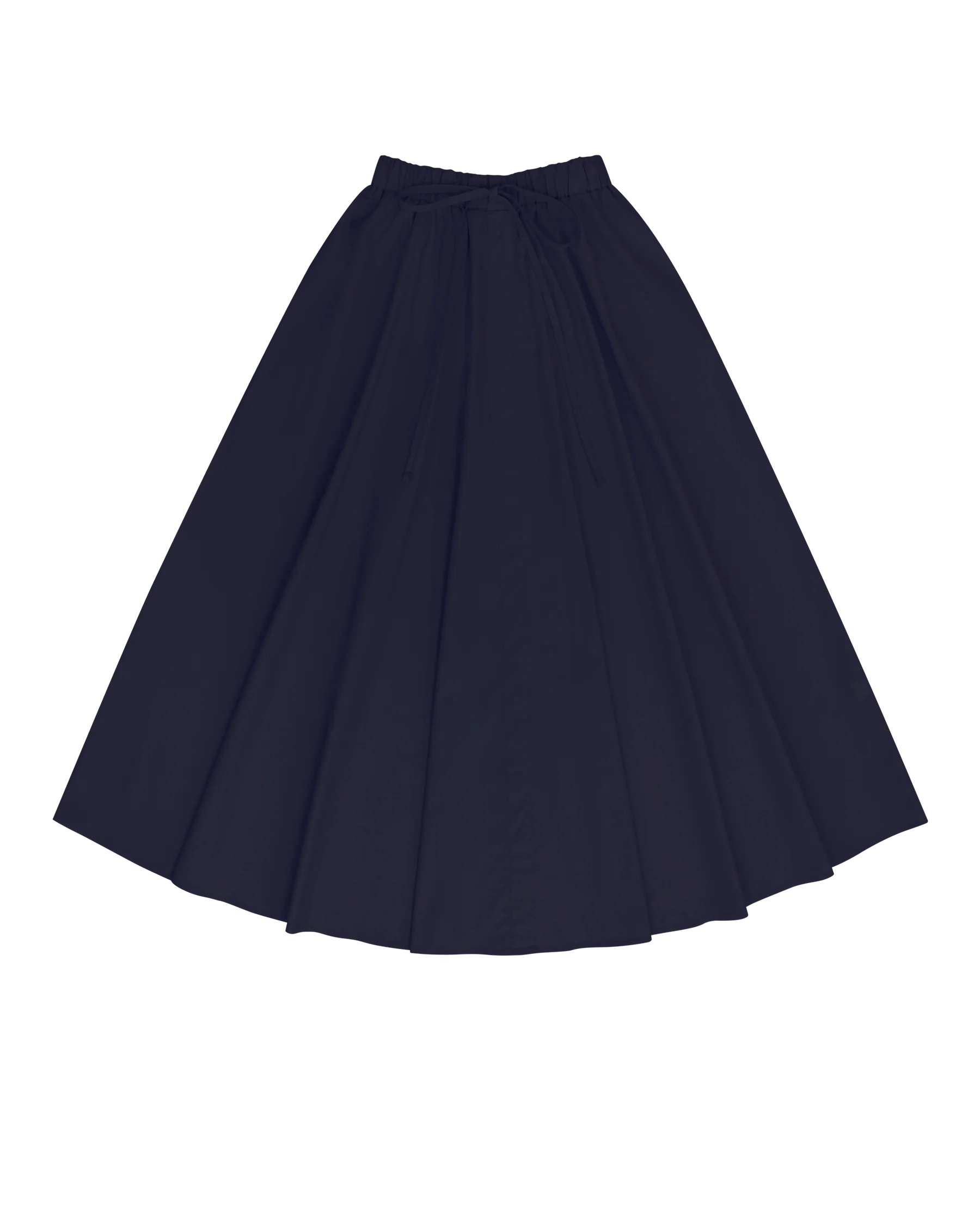 PAR-SK439 NAVY WOVEN DRAWSTRING SKIRT