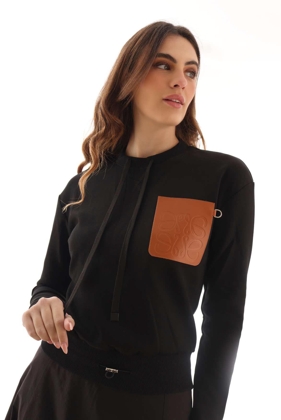 KTL-TW25,353 BLACK POCKET TOP