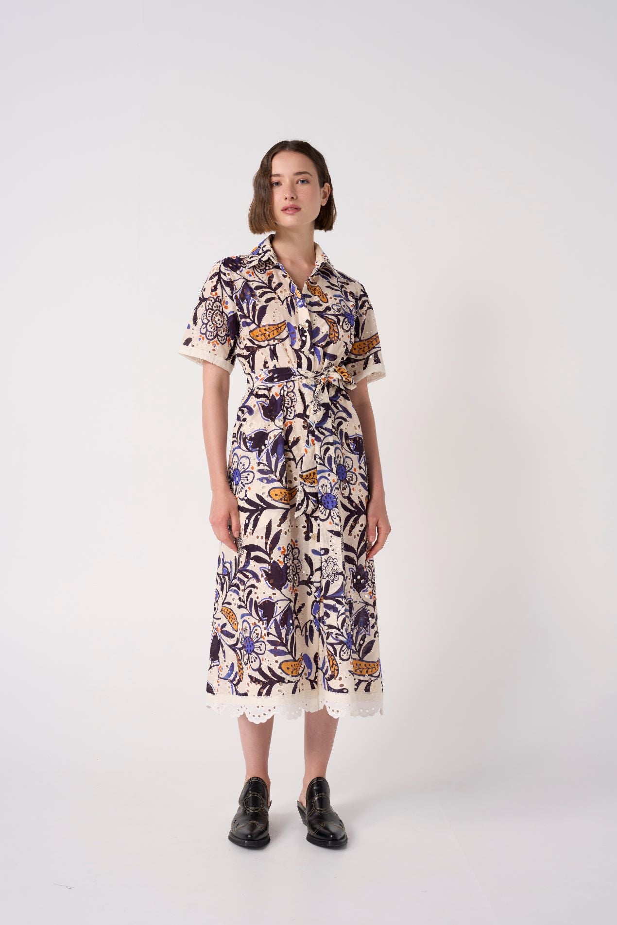 EVG-VALERIE LACE PRINT SHIRT DRESS