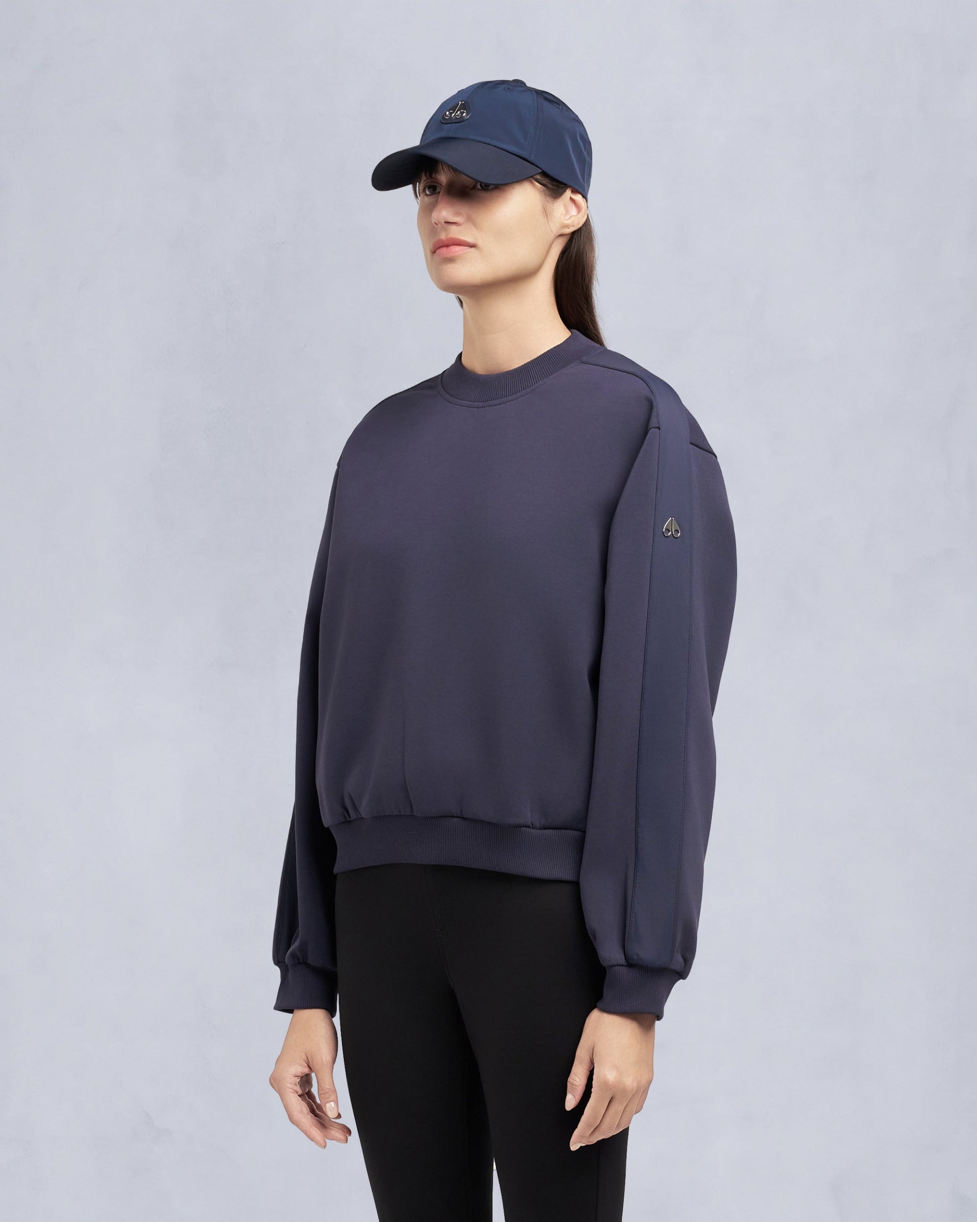MKN-M35LS631 BLACK MIX MEDIA CREWNECK TOP