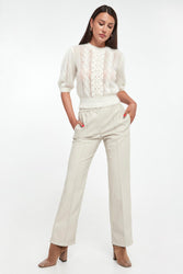 TWS-242TP3423 IVORY KNITTED TOP
