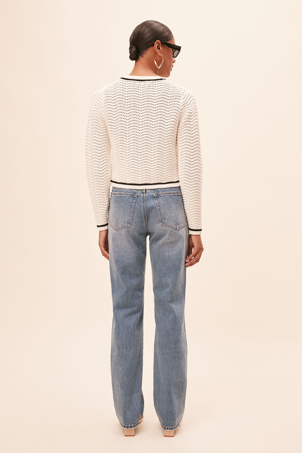 SUN-S24M02079 GIANY CRM&BLK CARDIGAN