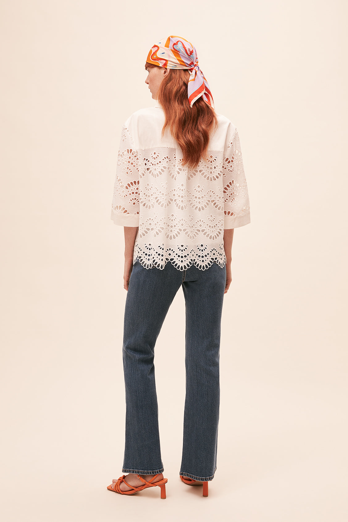 SUN-S24C07198 LEA WHT LACE BLOUSE