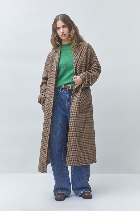 SUN-ENJOY BROWN WRAP COAT 0