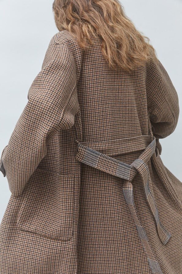 SUN-ENJOY BROWN WRAP COAT 0