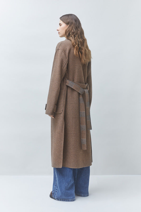 SUN-ENJOY BROWN WRAP COAT 0