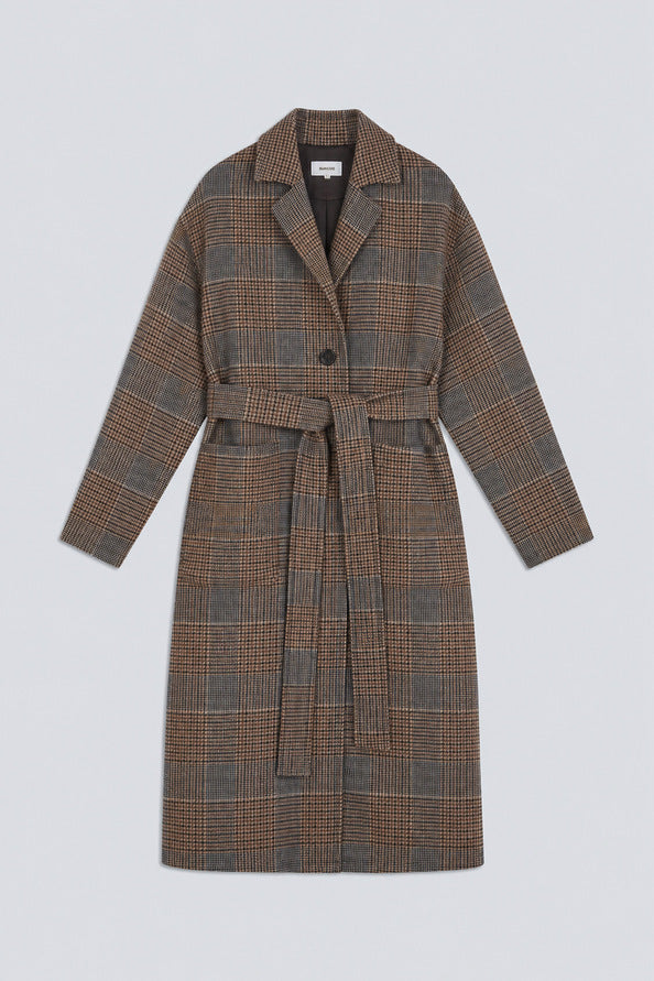 SUN-ENJOY BROWN WRAP COAT 0