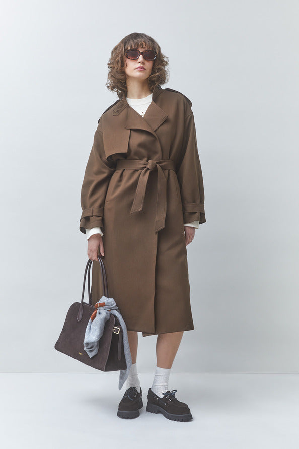 SUN-EPIC BROWN WOOL COAT