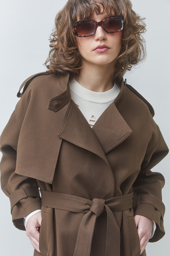 SUN-EPIC BROWN WOOL COAT