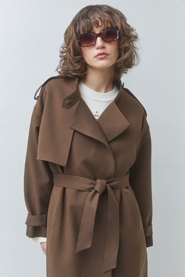 SUN-EPIC BROWN WOOL COAT