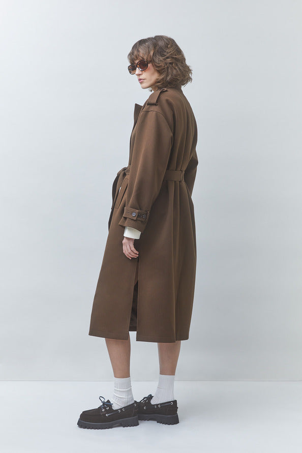 SUN-EPIC BROWN WOOL COAT