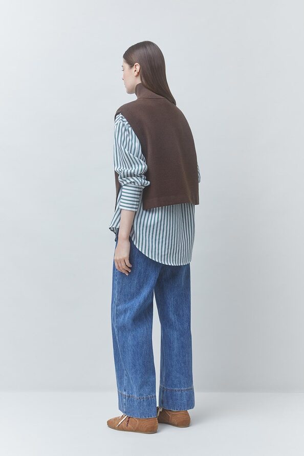 SUN-PACOMI BROWN TURTLENECK VEST 0
