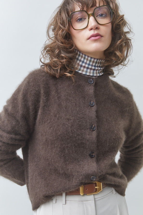 SUN-GALINA BROWN CARDIGAN