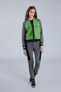 TRC-N630 BLACK FUR ZIP CARDIGAN