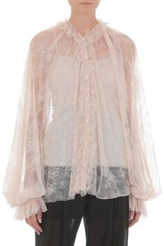 PHY-A0207 PINK FLORAL LACE BLOUSE