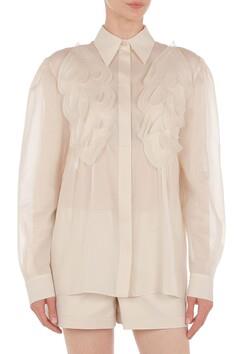 ABF-A0214 BEIGE ORGANZA MUSLIN BLOUSE