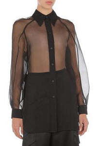 ABF-V0227 BEIGE ORGANZA CHIFFON BLOUSE