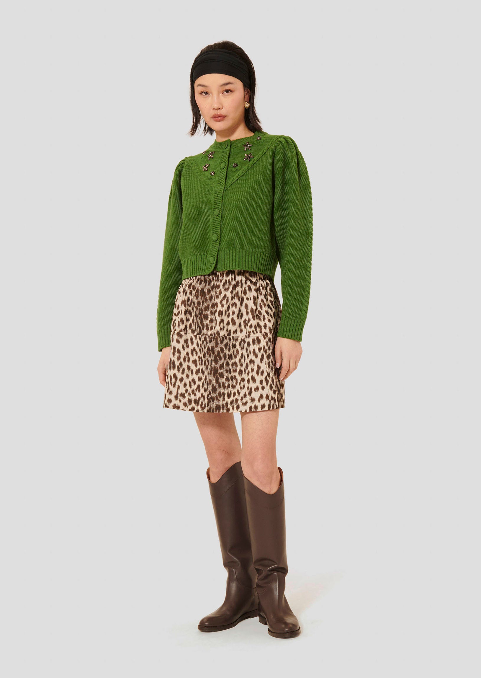 TAJ-TUGIM09TU673 GUSTAVE GREEN CARDIGAN