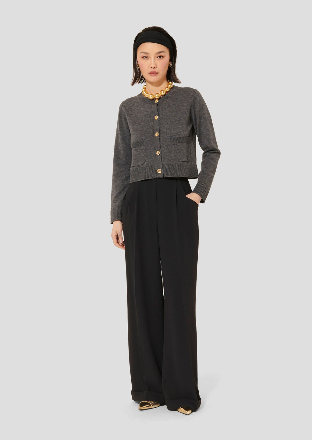TAJ-TUGIM23TU650 GYSLAIN ECRU CARDIGAN