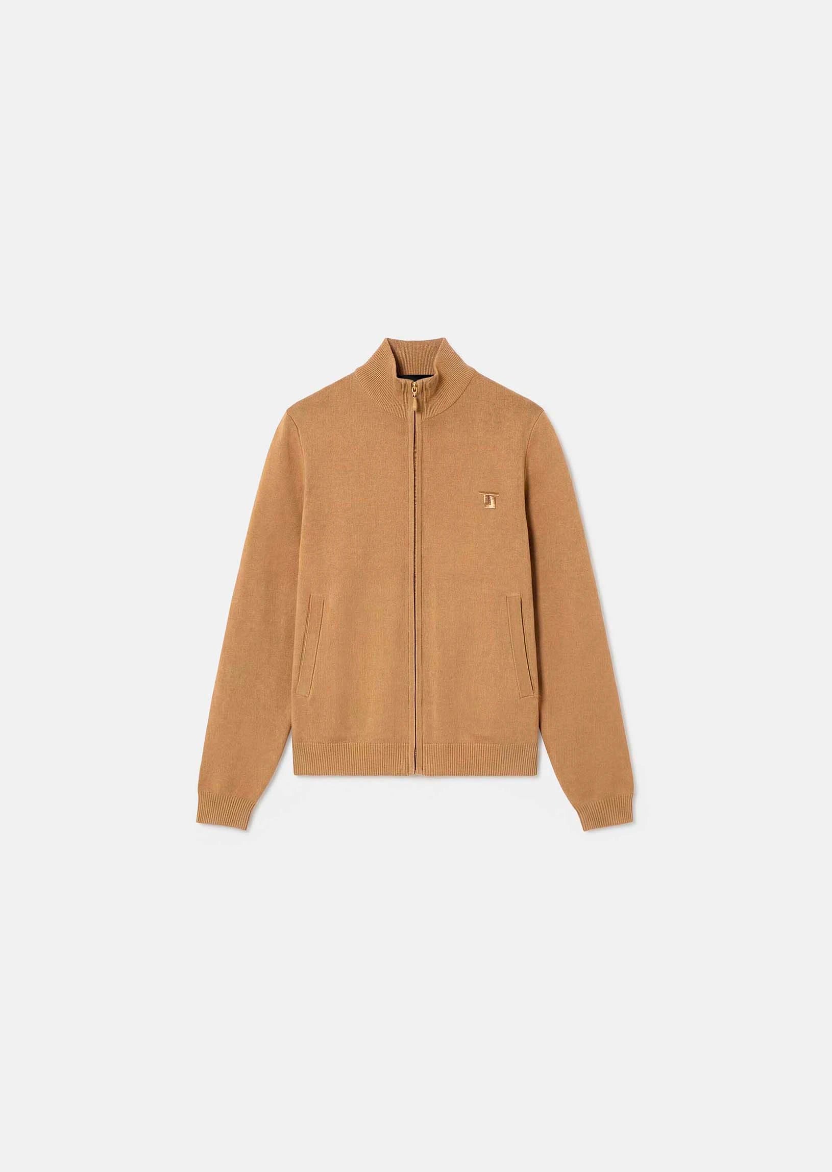 TAJ-GABRIELLE BEIGE ZIP TOP