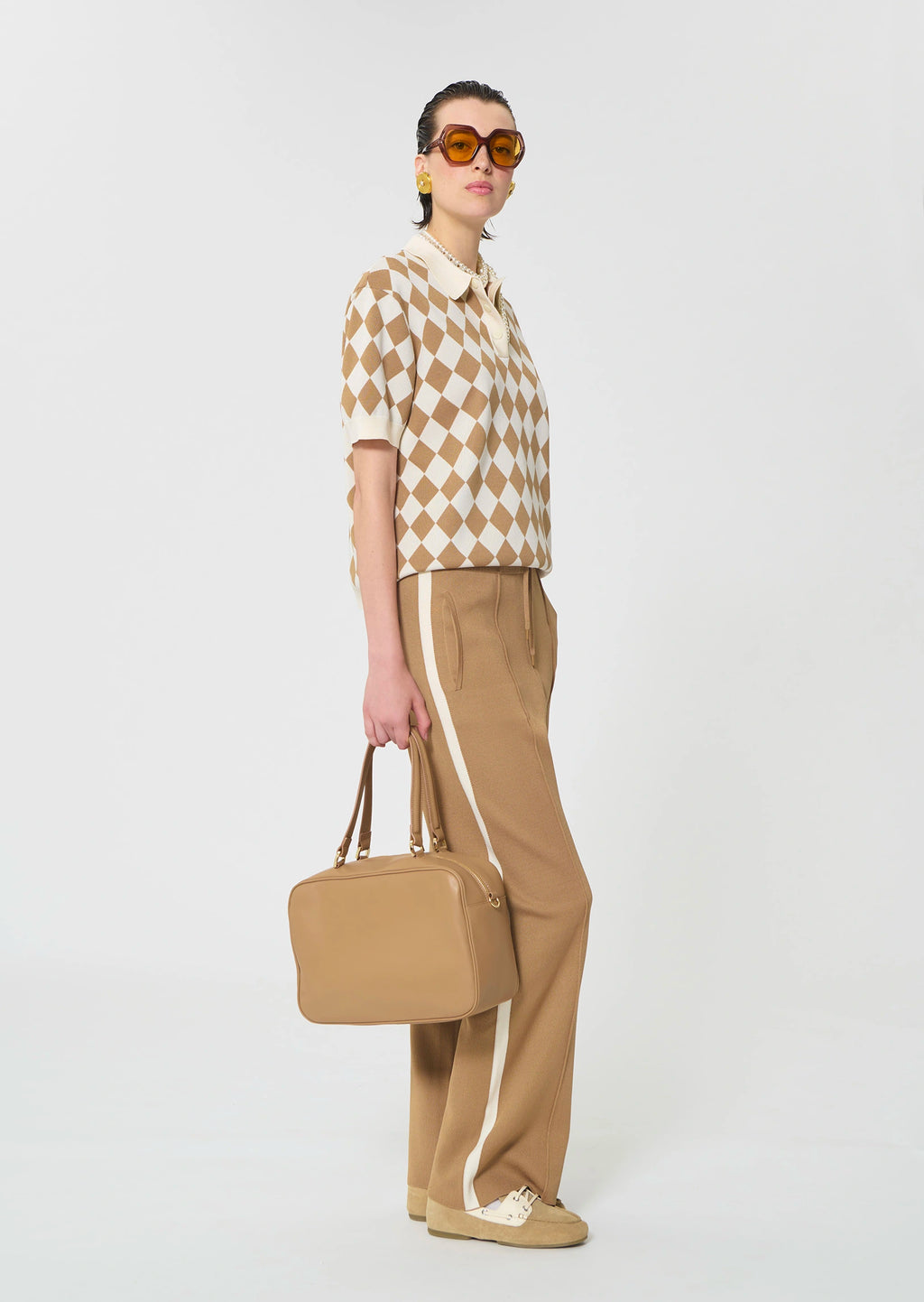 TAJ-TOMASO BEIGE JACQUARD POLO SHIRT