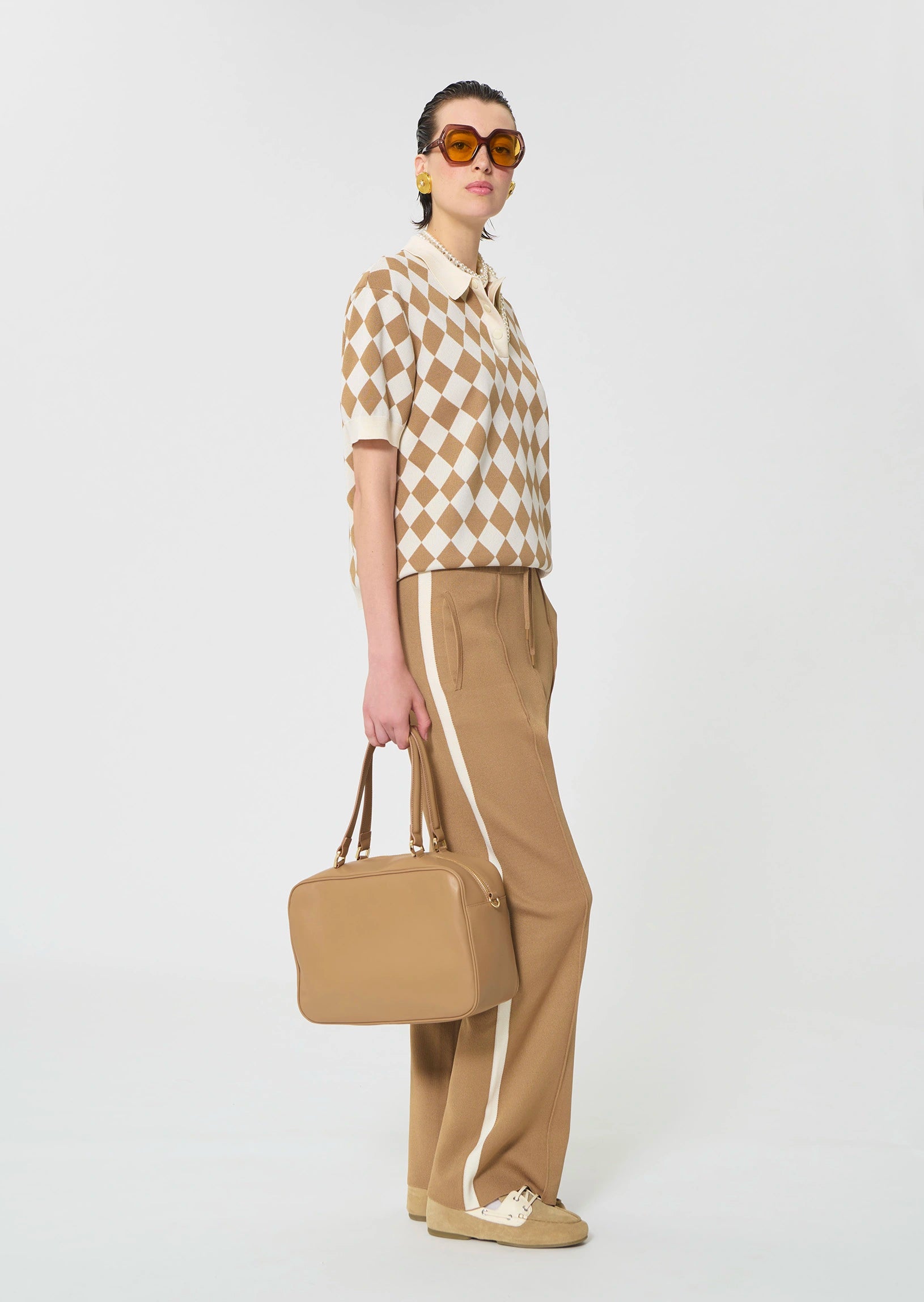 TAJ-TOMASO BEIGE JACQUARD POLO SHIRT