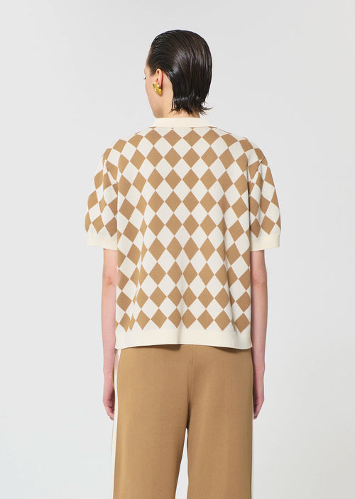 TAJ-TOMASO BEIGE JACQUARD POLO SHIRT