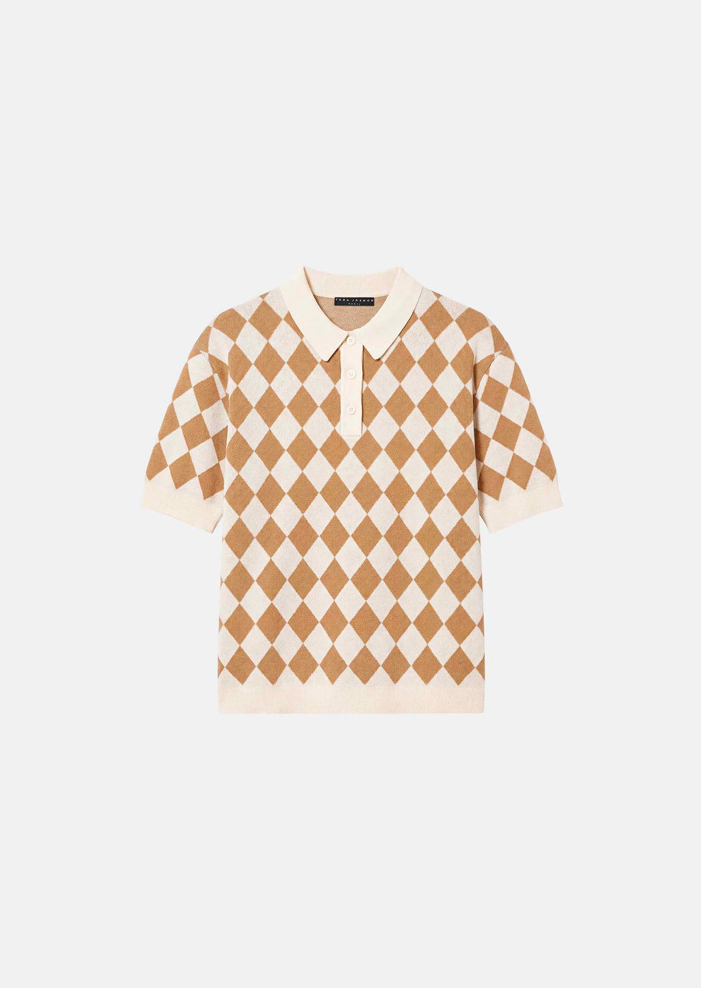 TAJ-TOMASO BEIGE JACQUARD POLO SHIRT