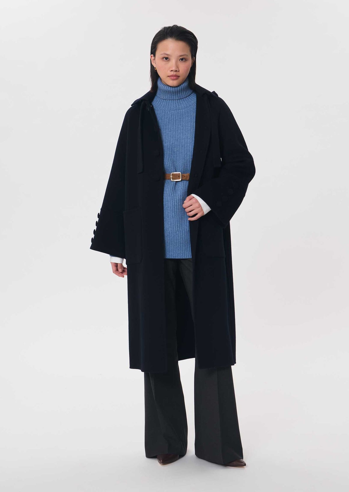 TAJ-MATTEO NAVY WOOL COAT