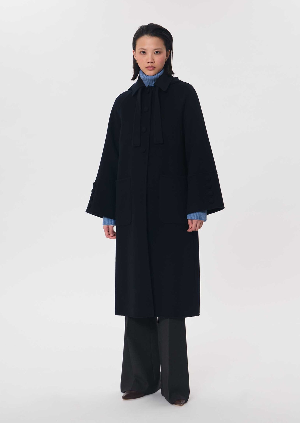 TAJ-MATTEO NAVY WOOL COAT