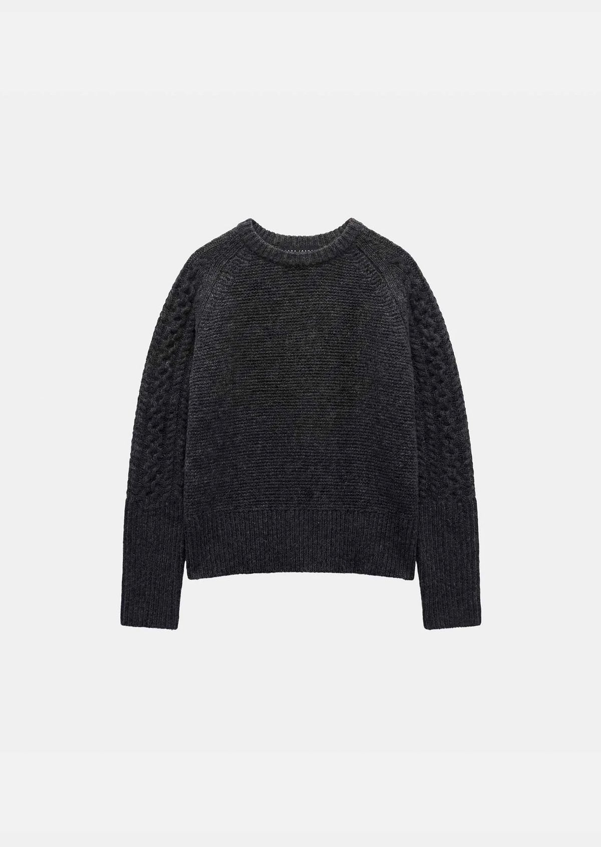TAJ-PILOU GREY HIGH NECK KNIT TOP