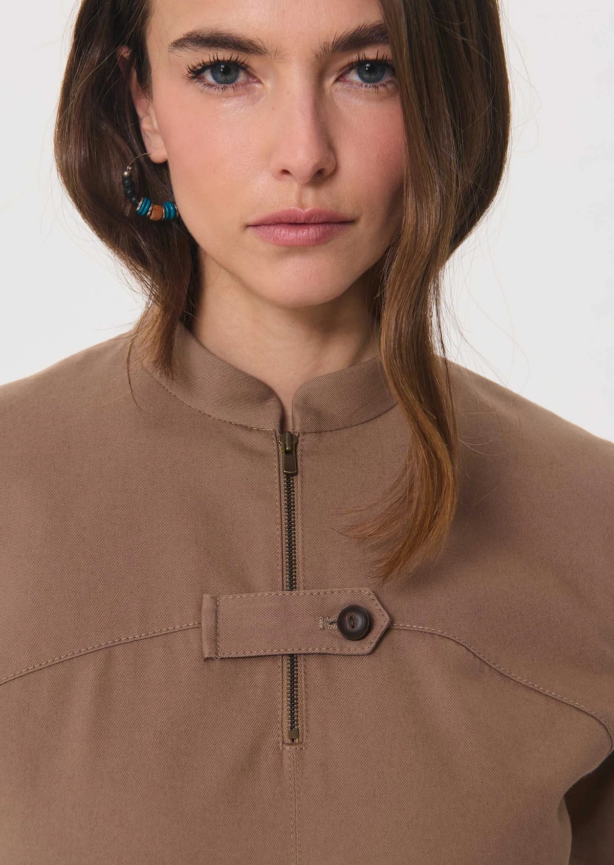 TAJ-RICK TAUPE SHORT SLEEVE DRESS