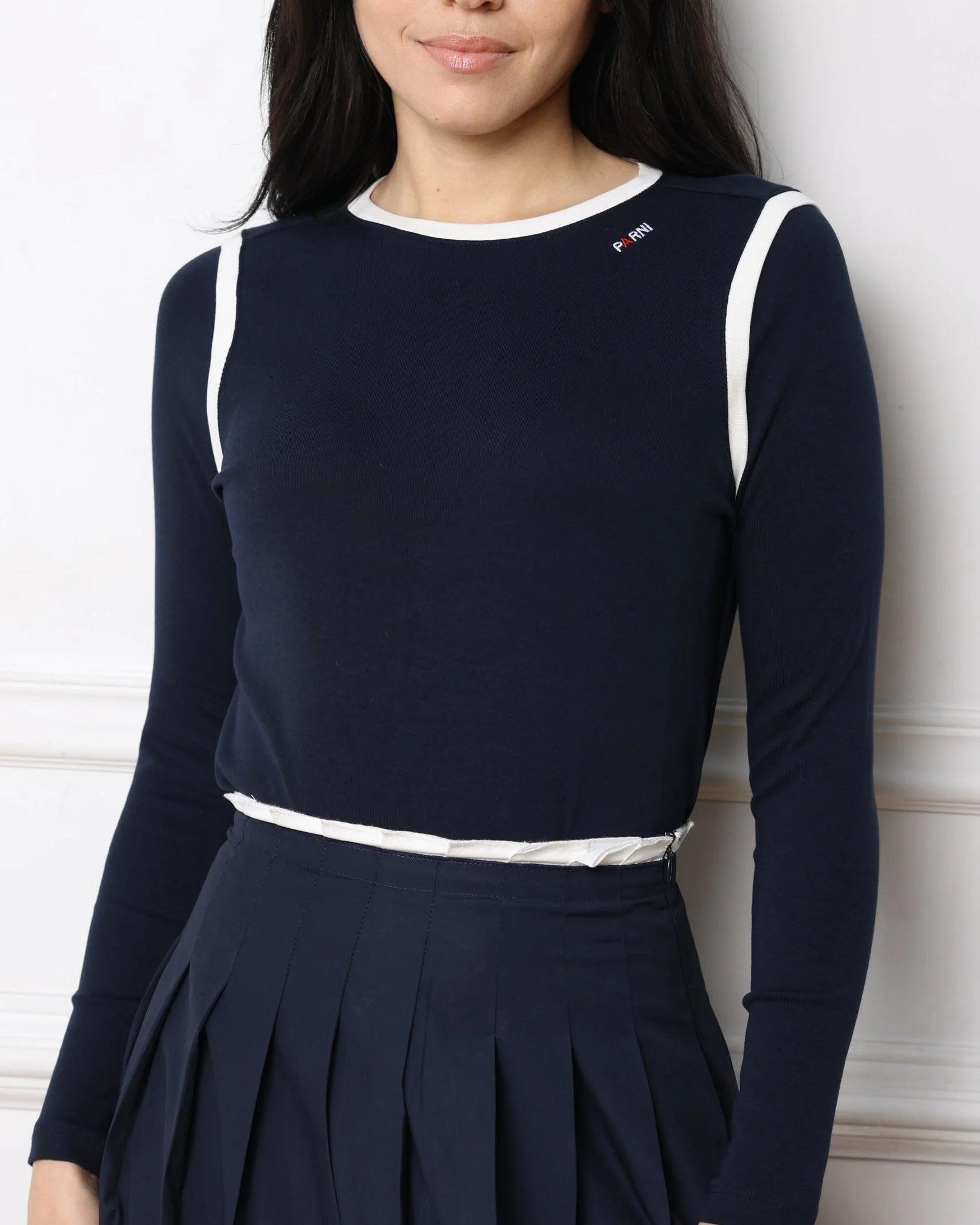 PAR-T517 NAVY CONTRAST T-SHIRT