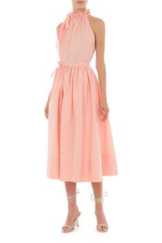 PHY-A0403 PINK COTTON GATHERED DRESS
